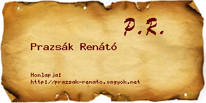 Prazsák Renátó névjegykártya