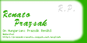 renato prazsak business card