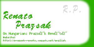 renato prazsak business card